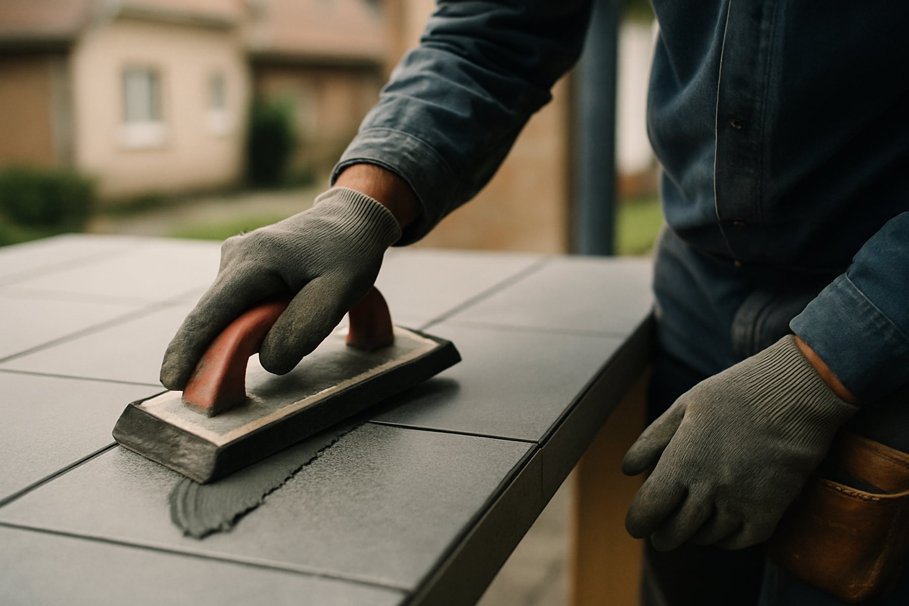 Reparatur und Fugenarbeiten